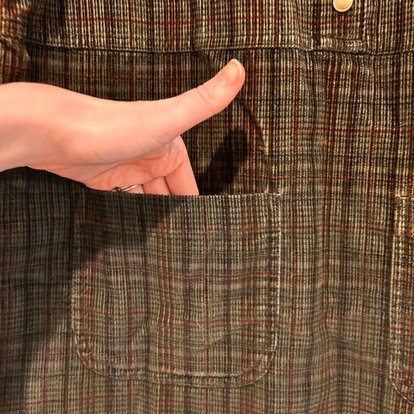 L.L. Bean Vintage Corduroy Plaid Jumper Pinafore Dress Womens 8 Cottagecore 90s - Picture 3 of 9
